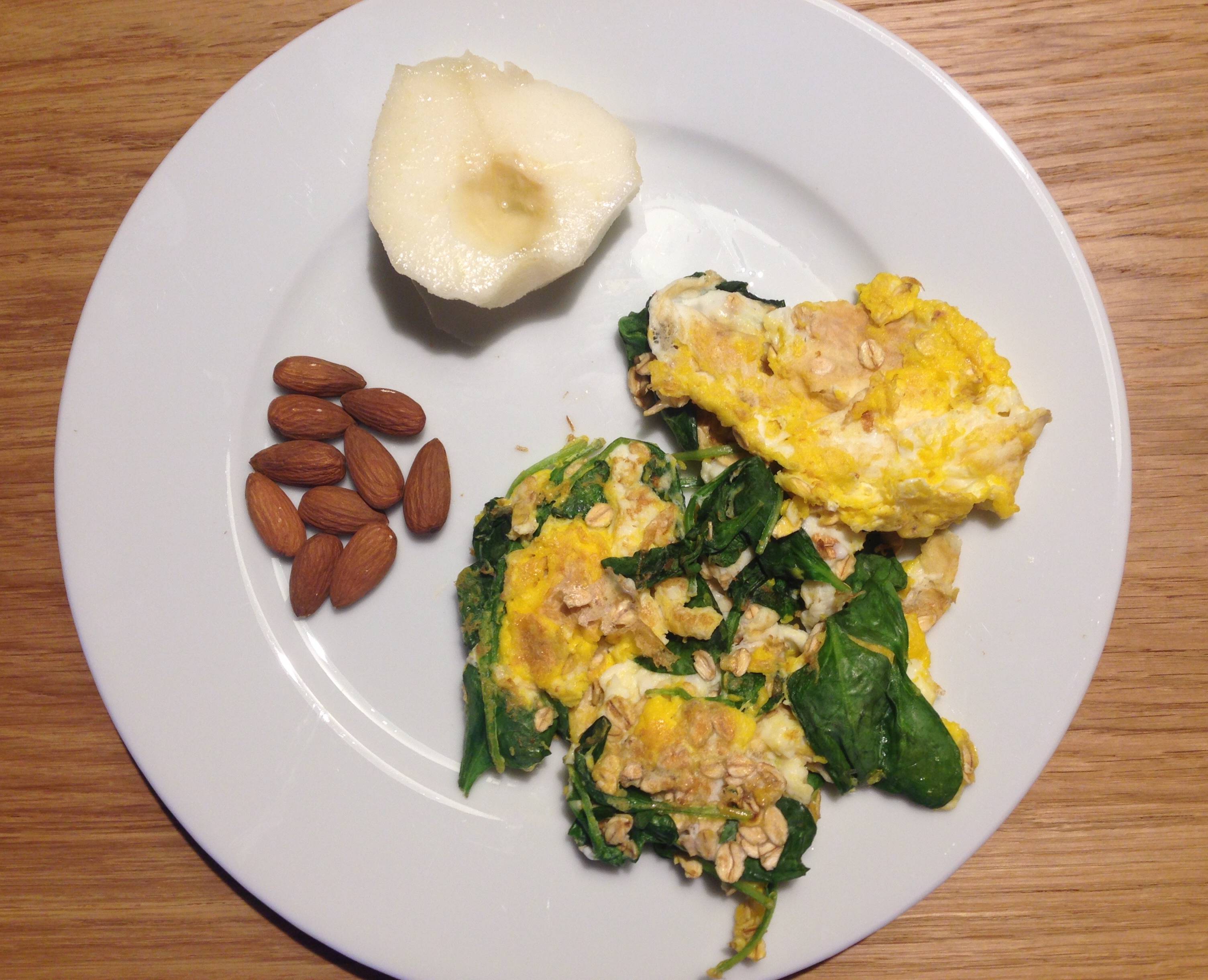 colazione completa: proteine, carboidrati, grassi e verdura